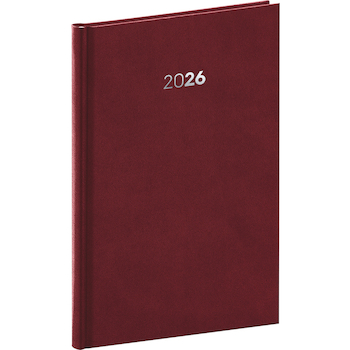 Týdenní diář Balacron bordó 15×21cm