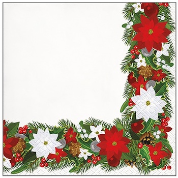 Ubrousky vánoční třívrstvé girlanda 33x33cm