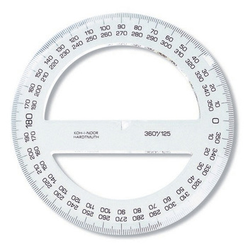 Úhloměr 360st./125 transparentní