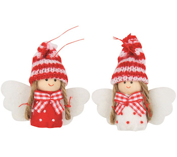 Vánoční figurky Anděl červenobílý 7 cm