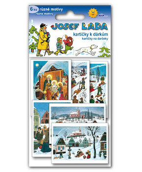 Vánoční jmenovky na dárky Josef Lada 6ks