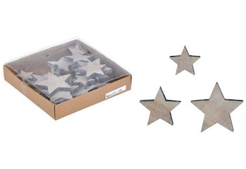 Vánoční ozdoby dřevěné set hvězda 22ks