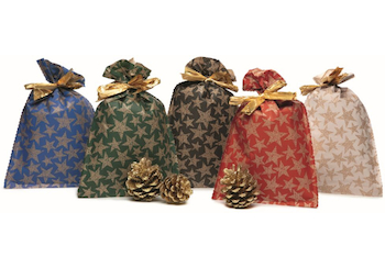 Vánoční sáček papírový 20x32 cm hvězdy