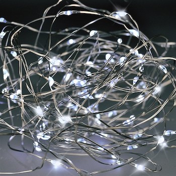 Vánoční světlo LED řetízek stříbrný 10m
