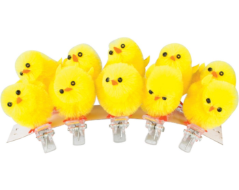 Velikonoční kuřátko 3cm na kolíčku 10ks