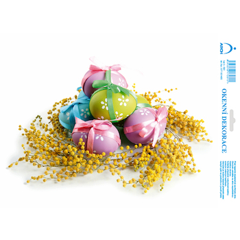 Velikonoční okenní folie  dekorace s kraslicemi 33x24cm