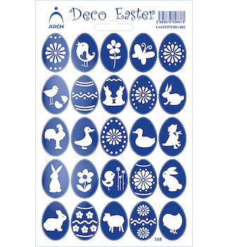 Velikonoční samolepky holografické modré 12x18cm