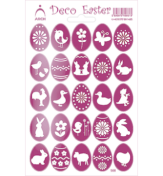 Velikonoční samolepky holografické růžové 12x18cm