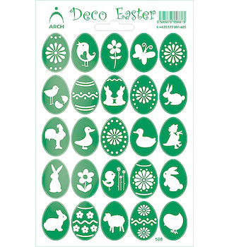 Velikonoční samolepky holografické zelené 12x18cm