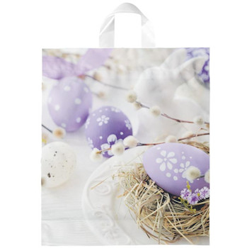 Velikonoční taška fialová PE s uchem 39x46 cm 1ks