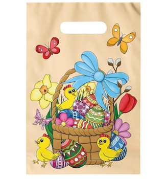 Velikonoční taška PE s průhmatem Košík 20x30 cm 1ks