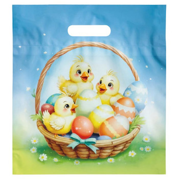 Velikonoční taška PE s průhmatem Kuřátka 29x32x8cm 1ks