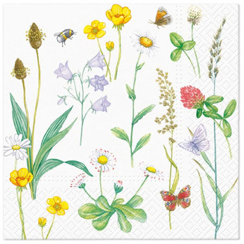 Velikonoční ubrousky s obrázky lučního kvítí