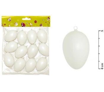 Velikonoční vajíčka plastová bílá 6cm 12ks