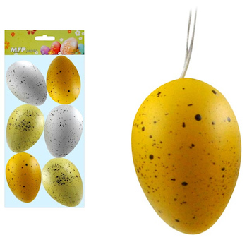 Velikonoční vajíčka plastová žlutá mix 6cm 6ks
