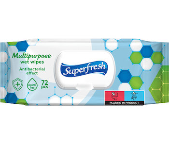 Vlhčené ubrousky antibakteriální Superfresh uzavíratelné víčko 72ks