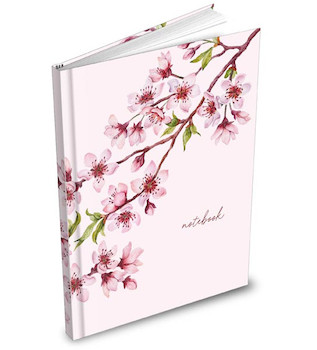 Záznamní kniha A4 čtvereček Větvička s květy