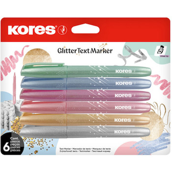 Zvýrazňovač Glitter Text Marker 6 barev