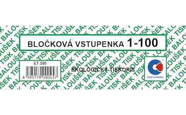 Bločková vstupenka 1- 100