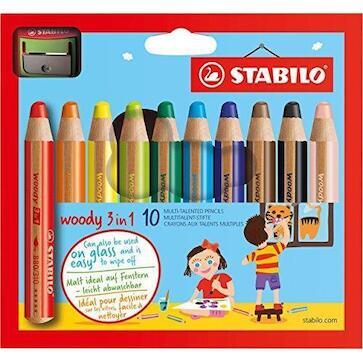Stabilo woody 3in1 pastelky 10ks + ořezávátko