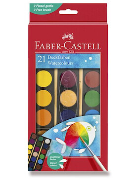 Vodové barvy Faber Castell 30mm 21 barev