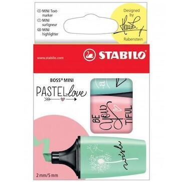 Zvýrazňovač Stabilo Boss mini pastelový sada 3ks